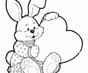 Coloriage Lapin St-Valentin