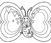 Coloriage Le Papillon semble amoureux