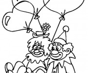 Coloriage Les Clowns et Le St-Valentin