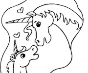 Coloriage Licorne St-Valentin