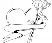 Coloriage Rose de Saint Valentin