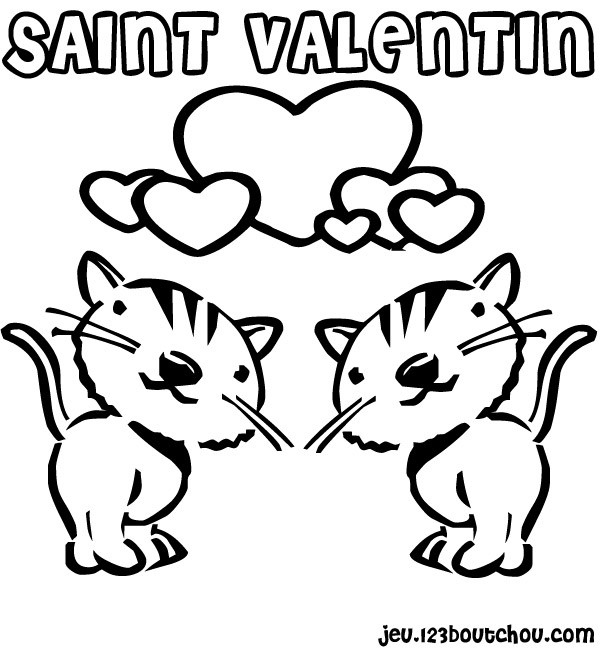 Coloriage et dessins gratuits St-Valentin à colorier à imprimer