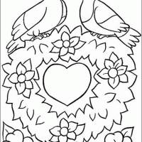 Coloriage et dessins gratuit St-Valentin Coeur d'amour à imprimer