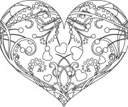 Coloriage St-Valentin Coeur magnifique