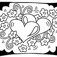 Coloriage et dessins gratuit St-Valentin Coeurs à imprimer