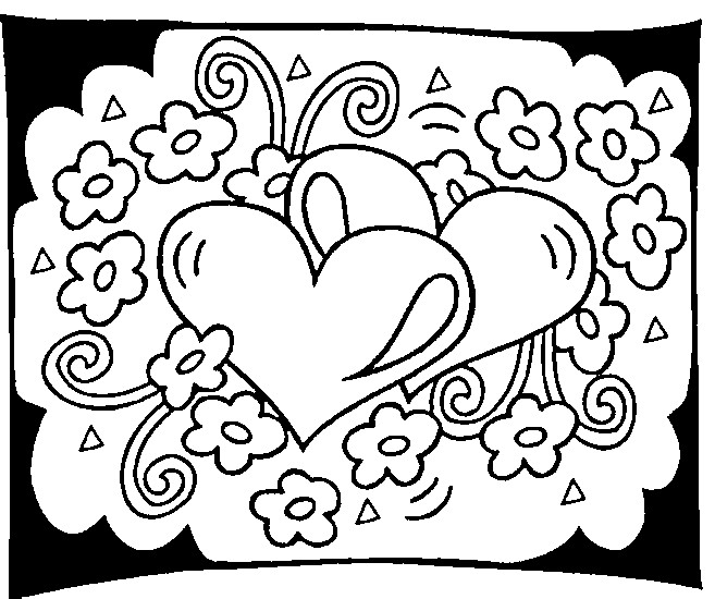 Coloriage St Valentin Coeurs Dessin Gratuit à Imprimer