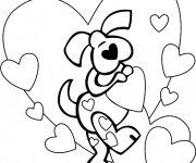 Coloriage et dessins gratuit St-Valentin facile à imprimer