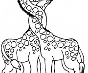 Coloriage St-Valentin Giraffe amoureux