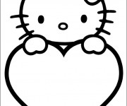 Coloriage St-Valentin Hello Kitty