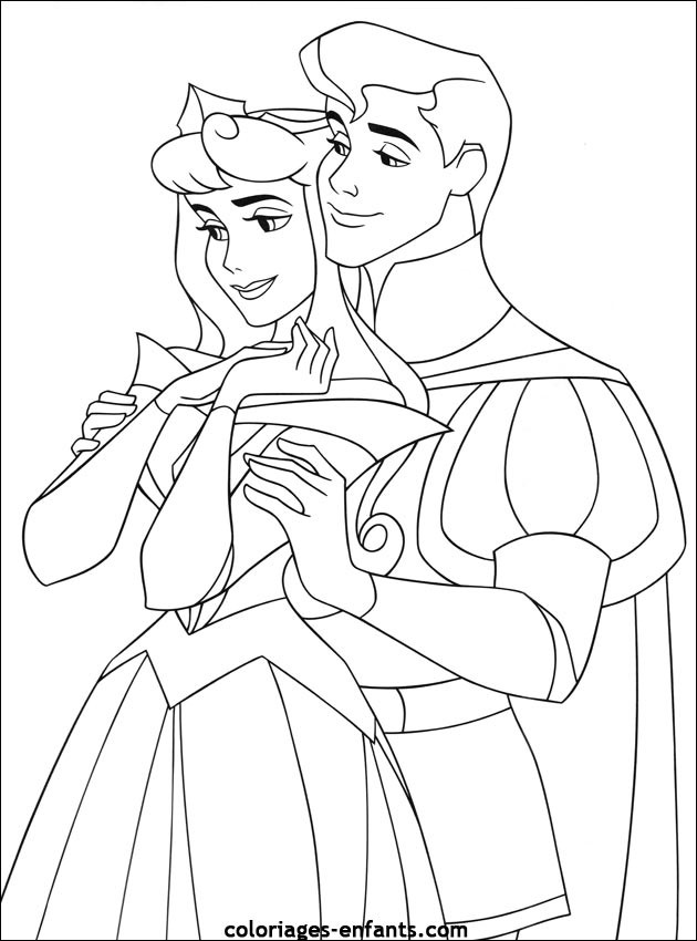 Coloriage La princesse et son amoureux