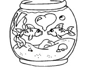 Coloriage St-Valentin Poissons