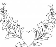 Coloriage St-Valentin superbe Coeur