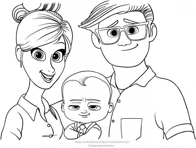 Coloriage Bébé Boss Tous en scène