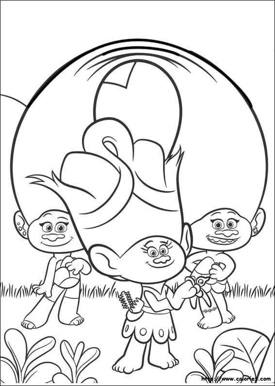 Coloriage Les trolls Dreamworks dessin gratuit à imprimer