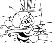 Coloriage Abeille Maya aime les dessins