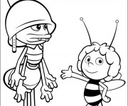 Coloriage et dessins gratuit Abeille Maya et fourmi soldat à imprimer