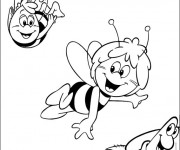 Coloriage Abeille Maya et Max couleur