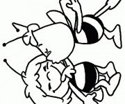 Coloriage Abeille Maya et Willy amoureux