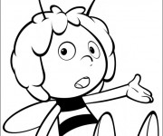 Coloriage Abeille Maya &eacute;tonn&eacute;e