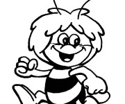 Coloriage Abeille Maya  qui marche