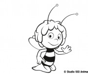 Coloriage Abeille Maya te salue