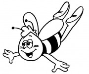 Coloriage Abeille Willy en vol