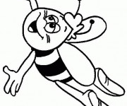 Coloriage Abeille Willy ouvre ses ailes