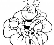 Coloriage Abeille Willy porte du miel
