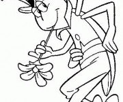 Coloriage Flip porte une fleur