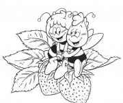 Coloriage L'amour de maya et Willy