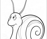 Coloriage L'escargot dessin anim&eacute;