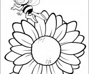 Coloriage Maya et la fleur stylisé