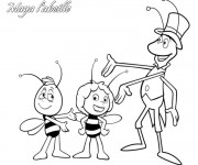 Coloriage Maya l'abeille et Flip &agrave; d&eacute;corer