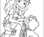 Coloriage Ado Fille et Chien