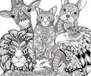 Coloriage Animaux complexe anti-stress