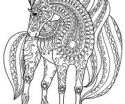 Coloriage Beau cheval &agrave; motif complexe