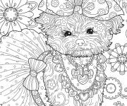 Coloriage Belle caniche &agrave; motif adulte
