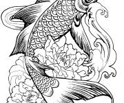 Coloriage Belle poisson &agrave; motif complexe