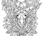 Coloriage Cerf de Noel anti-stress