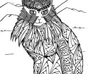 Coloriage Chat des montagnes adulte