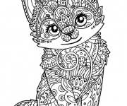 Coloriage et dessins gratuit Chaton souriant adulte à imprimer