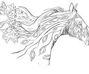 Coloriage Cheval &agrave; motif en papillons