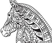 Coloriage et dessins gratuit Cheval adulte en noir et blanc à imprimer