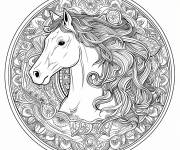 Coloriage Cheval inspir&eacute; de Mandala