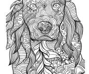 Coloriage Chien aimable &agrave; d&eacute;coration adulte