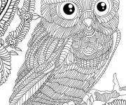 Coloriage Chouette kawaii anti-stress