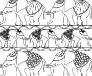 Coloriage Collection des &eacute;l&eacute;phants adulte
