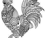Coloriage Coq zentangle adulte