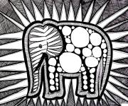 Coloriage El&eacute;phant adulte imprimable