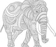Coloriage El&eacute;phant adulte zentangle